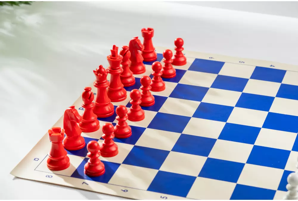 Figury szachowe Staunton 6, plastikowe (król 95 mm) - czerwone